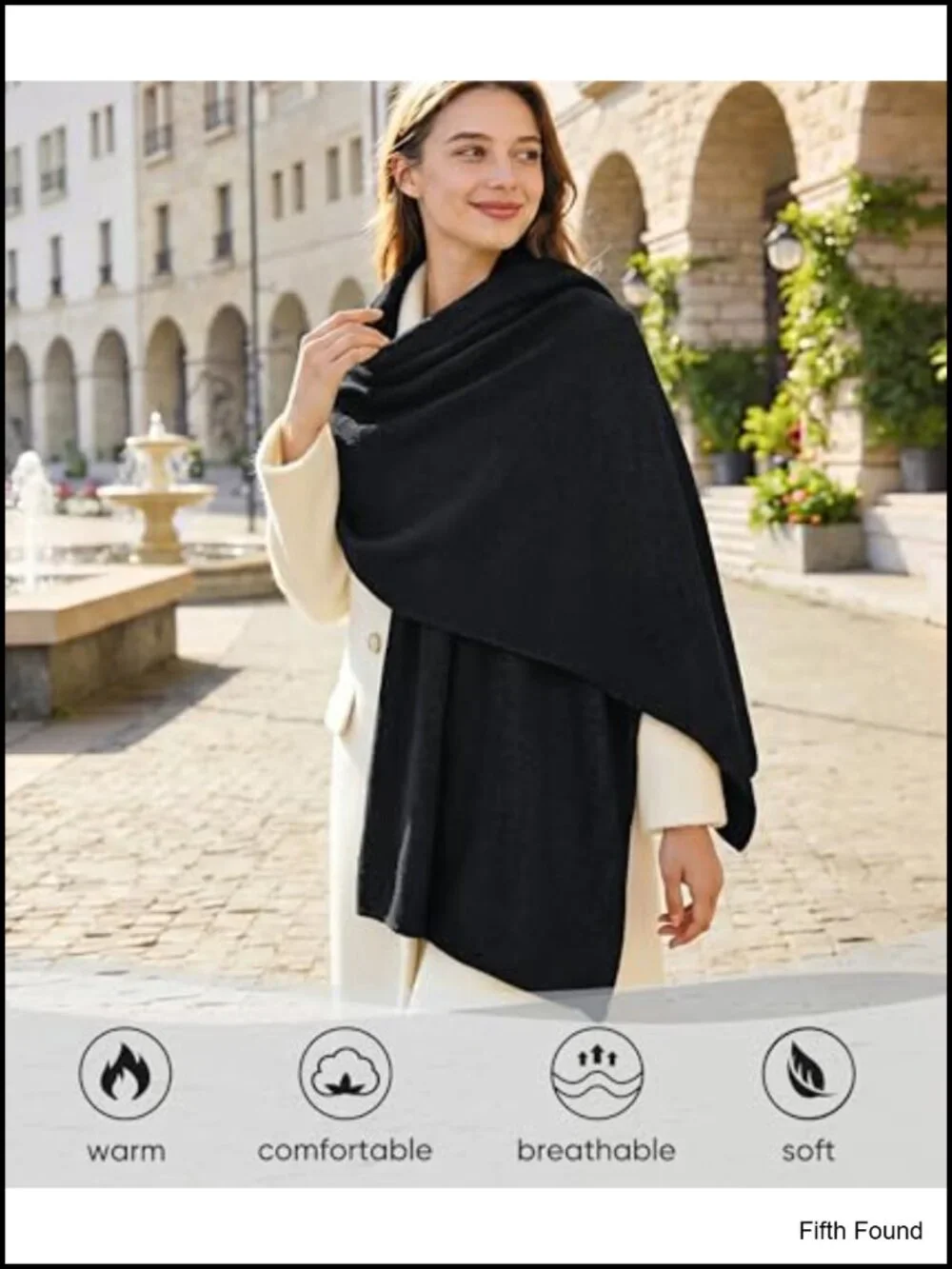 Chunky Oversized Winter Scarf Shawl Wrap Acrylic Lightweight